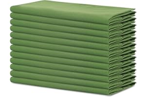 Sweet Needle - Confezione da 12 - Tovaglioli oversize in cotone 100% 45 cm x 45 cm (18" x 18"), VERDE - Tessuto spesso per l'uso quotidiano con angoli arrotondati