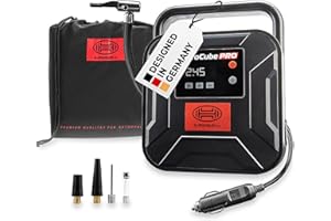 ‎HEYNER HEYNER® Kompressor mini I Tasche I 12V/120W Druckluft 10 bar/150PSI Digitales Manometer I LED Beleuchtung I elektrische Luftpumpe tragbarer Kompressor 10 bar Zigarettenanzünder Autoreifen