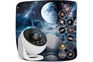 Macchiatto Pro Projecteur Ciel Etoile Planetarium Projecteur Galaxie avec 13 Disques de Film, Veilleuse Projecteur Réglage de Rotation à 360°pour Chambre Plafond Cadeaux Enfants Adultes