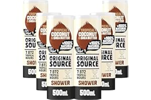 Original Source Coconut and Shea Butter Shower Gel, 100 Percent Natural Fragrance, Vegan, Cruelty Free, Paraben Free, Bulk Buy, Pack of 6 x 500 ml