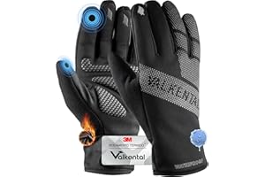 Valkental® Guanti da ciclismo impermeabili con isolamento 3M | Imbottiti e aderenti | Guanti invernali e per mezze stagioni [uomo & donna] con funzione touchscreen