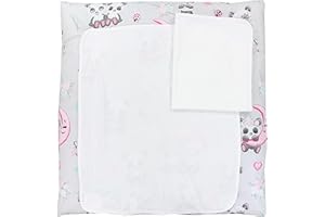 TupTam Materassino per Fasciatoio con 2 Stuoie a Spugna, Panda con ombrello, 76 x 76 cm