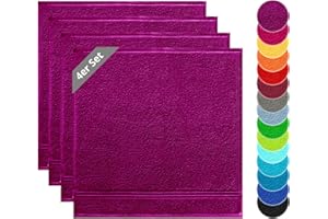 Lashuma Küchentücher 4er Set, Linz Geschirrhandtücher Baumwolle 50x50cm Orchidee - Lila