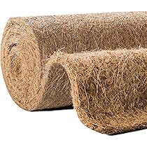 GOEDCH Rouleau De Doublure En Fibre De Coco Naturelle: 3 Pcs Disque De Coco, 2 Rouleaux Rouleau De Doublure En Coco, Tapis De Paillage En Fibre De