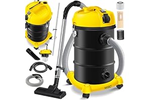 MASKO® Aspirateur industriel 6IN1 Aspirateur eau et poussière Aspirateur Aspirateur à cendres 2 300 W + Prise électrique Fonction soufflage Aspiration à sec et aspiration de l'eau (Gelb)