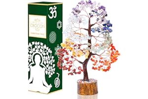 CROCON "Seven Chakra Crystal Tree of Life Healing Crystals and stones Tree for Home Decor, Room Decor ? Birthday Gifts for Women & Men Sister Mum House Warming Gifts Positive Energy Bonsai Good luck Present"