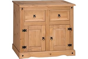 MERCERS FURNITURE Corona 2 Door 2 Drawer Sideboard, Wood, Light Fiesta Wax