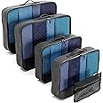 OW-Travel Easy to Organise Packing Cubes for Suitcases. 2 Medium 2 Large Travel Cubes and Zipper Organiser for Travel Bag Backpack Luggage.Travel Accessories Gifts Holiday Essentials. 5Pcs Black