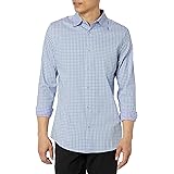 Amazon Essentials Camicia Elegante Elasticizzata a Manica Lunga vestibilità Regolare Uomo