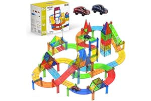 Olvy Blocs Magnétiques Montessori Jouet - 126 Tuiles Magnétiques Enfants - Jouet de Construction Magnétique Dès 3 Ans - Smart Playground Blocs Magnétiques, Set Magnétique Enfants (Constructeur)