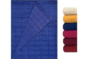 GFD - Colcha Multiusos Clásica para Sofá y Cama Algodón Poliéster, Manta Foulard Cómoda y Suave, Plaid para Cama Colores Vivos, Cubrecama, Cubre sofá (Azul, 240 x 270)