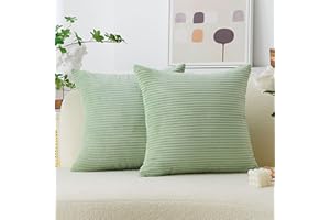 Home Brilliant 65x65 Cushion Cover Super Soft Sage Green Cushion Covers for Sofa Cushions Square Throw Pillowcases Decorations, 65cm, 2Pcs, Sage Green