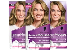 Schwarzkopf Perfect Mousse Permanente Schaumcoloration 800/8-00 Mittelblond (93 ml), Haarfarbe mit perfekter Grauabdeckung, Coloration für intensive Pflege & strahlenden Glanz