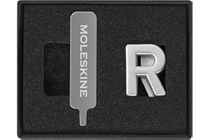 Moleskine Pin Para Cuaderno o Agenda, Letra R, Broche de Letras, Personaliza el Cierre con Elástico, Ideas de Regalo Personalizado, Color Plata