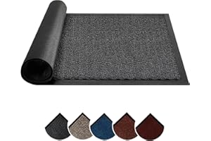 Circle of trust Hallway Runner Rug Grey 80x200 cm Non Slip Heavy Duty Long Carpet Runner, Rubber Backed Dirt Trapper, Washable Runner for Hall Kitchen Bedroom Laundry & Office