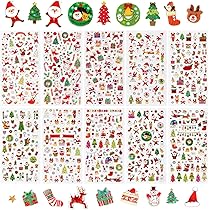 24pcs Bricolage De Noël Décoration Autocollants Stickers Père Noël Renne Bonhomme De Neige Sapin Pingouin Pendentif Avec Rubans - Maison