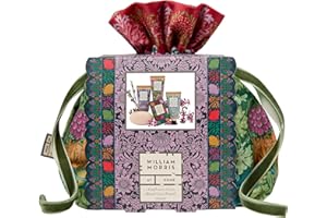 William Morris At Home Hand Creams x3 30ml, Guest Soap 50g, Velvet Pouch, Moisturiser, Shea Butter, Festive Fragrance, Makeup, Toiletry, Wash Bag, Travel Size, Vegan and Cruelty Free, Beauty Gift