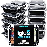 Igluu Meal Prep Containers Reusable (10 Pack) – Food Containers with Lids – Stackable, Microwave, Freezer & Dishwasher Safe –