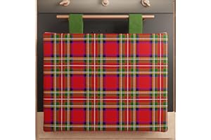 PETTI Artigiani Italiani - Cubrehornos Navideño 40x50 cm, Cubrehornos de Cocina Navidad, Decoración Navideña para Hornos, Cubrehornos Tartan, 100%