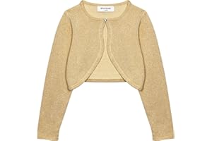 Bolerose Filles Manche Longue Boléro Scintillante Enfants Cardigan