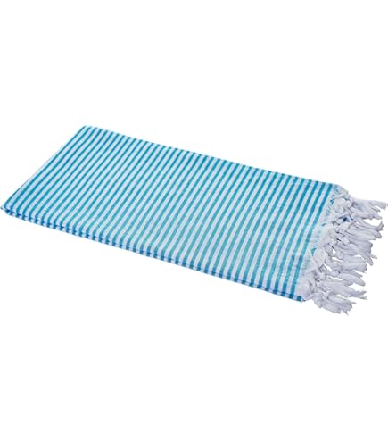 Carenesse 2-in-1 Hammam Towel, 90 x 190 cm, Turquoise, Double-Sided