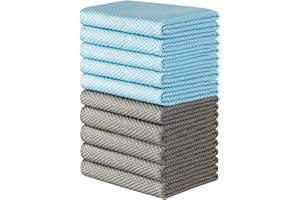 MR.SIGA Lingettes nettoyantes en écailles de Poisson, réutilisables, Microfibre, Non pelucheuses, pour la Cuisine, la Vaisselle, Les fenêtres, 10 pièces, 32 X 32cm