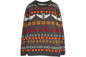 POPGEAR Harry Potter Icons Fair Isle Christmas Knitted Jumper, Kids, 5-13 Years, Multicoloured, Official Merchandise