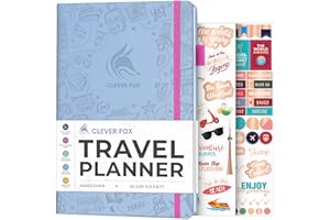 Clever Fox Travel Journal – Vacation Planner with Budget Plan, Packing List, Expense Tracker & Trip Journal – Travelling Itinerary Organizer for Women, Men & Couples – A5 Size, Periwinkle