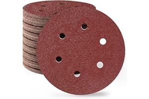S SATC SATC 150mm Sanding Discs 80PCS 40 Grit 6 Holes Orbital Sander Discs Hook and Loop Sanding Pads for Random Orbital Sander