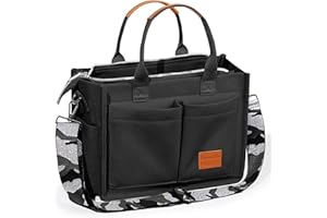 Captain Blues Women's Canvas Bag, Large Tote Bag, Work Bag, Handbag, Shoulder Bag with Compartments for University, School, Shopper