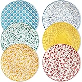 vancasso SELENE Series Set of 6 Dinner Plates &ndash; 26 cm &ndash; Large Porcelain Cake Plates for Breakfast, Desserts and Salad, Microw