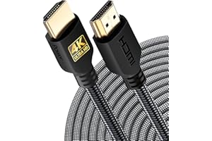 PowerBear 4K Kabel HDMI 7.6 m | Szybki, Pleciony Nylonowy i Złote Złącza, 4K @ 60Hz, Ultra HD, 2K, 1080P, Klasa ARC i CL3 | do Laptopa, Monitora, PS5, PS4, Xbox One, Fire TV, Apple TV i Innych