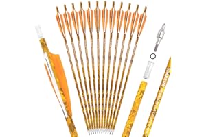 HNZMDY Bulloni per Balestra 16 Pollici 17 Pollici 18 Pollici 20 Pollici 22inch Frecce della Balestra con Moon Nocks e Punte Rimovibili Frecce in Carbonio per la Caccia con L'Arco