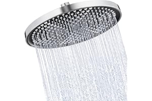 KES Duschkopf Regendusche 10 Zoll, Regenduschkopf Duschbrause Dusche Anti-Kalk Kopfbrause Rund Regendusch, J314S10-CH