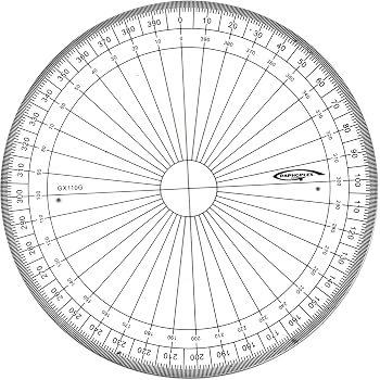 GRAPHOPLEX Rapporteur cercle entier 25cm grades Transparent