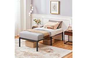 Yaheetech 41cm Single Bed Frame Metal 3ft Solid Platform Bed with Heavy Duty Steel Slat Support/Non-slip Mattress Foundation/No Box Spring Needed/Under-bed Storage/Esay Assembly/Black