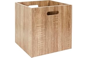 HOME DECO FACTORY - HD0257 Cube de Rangement en Bois 30x30 cm, Polyvalence, Design Fonctionnel, Adaptabilité et Esthétique Discrète pour Votre Intérieur