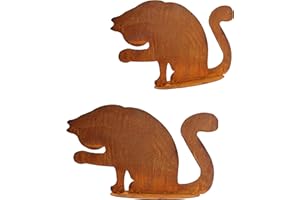 ‎ROSTIKAL Rostikal Edelrost Gartendeko Katze 22 cm - Metall Katzenfigur für Garten & Wohnzimmer - Gartenstecker Katze als rostige Deko Katzenfans