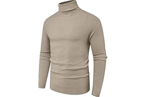 Hisir Męski sweter golf topy zimowy ciepły wełniany sweter z dzianiny sweter z długim rękawem jednolity kolor podstawowy golf miękkie swetry