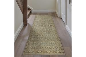 ‎PURECOZY PureCozy Vintage Braun Teppich Flur 60x180cm Waschbar rutschfest für Wohnzimmer Schlafzimmer Balkon LäUfer KüChe Esszimmer BüRo Teppichläufer Indoor Modern Weicher Kurzflor Teppiche