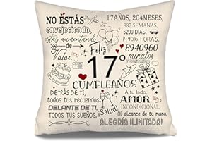AOSUMIN No estás envejeciendo estás aumentando de Valor Funda de Cojín para Cumpleaños 17 Años Niña Niño Hija Hijo Nieta Hermana Amigas Regalo de 17 cumpleaños 10-100 Años Fundas de Cojín Cumpleaños(17-a)