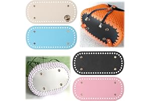 EUIOOVM Bag Bases for Crochet,4 Pack Crochet Bag Bottom Base,PU Leather Oval Bottom Bag Bases with Holes for DIY Shoulder Bags,Craft Making,Weaving Supplies,Home Decoration(22x10cm)