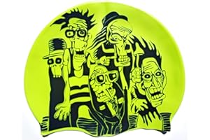 SWIMXWIN Cuffia in Silicone Zoombie Verde | Cuffia da Piscina | Cuffia da Nuoto | Grande Comfort e Aderenza | Design e Stile Italiano