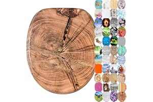 Sanilo Abattant WC, Grande sélection de lunettes de toilette, Finition de haute qualité, Charnières robustes, Fixation facile (Vieil arbre)