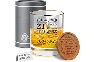 Kies®GIFT 21 Años Regalo Vaso De Whisky Decoración De Cumpleaños Banda De Cumpleaños Decoración De Cumpleaños De Niña Whisky 21 años 21 Años cumpleaños Regalo Jajaja Encantadores