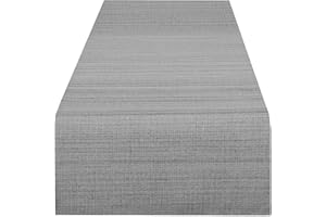 Delindo Lifestyle Samba Camino de mesa antimanchas, lavable, para interior y exterior, 40 x 140 cm, antracita