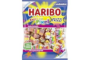 Haribo Rainbow Pixel Caramelle Gommose Frizzanti, Gusto Frutta, 160g