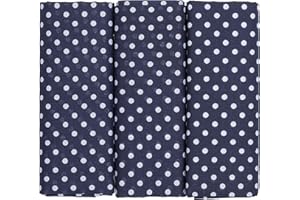 MANDITTIONS Box of 3 Spotted Cotton Handkerchiefs Extra Large Size Assorted Navy Blue/Red