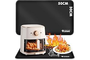 ZJTAPE Feuerfeste Unterlage, Hitzeschutzmatte - 50x30cm, Hitzebeständige Matte für Arbeitsplattenschutz, Rutschfest & Wasserdicht Silikonmatten für Mikrowelle, Airfryer, Kaffeemaschine