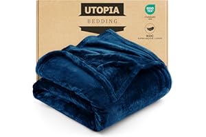 Utopia Bedding Przytulny koc polarowy [150 x 200 cm, Marynarka] miękki, lekki, ciepły, przytulny i oddychający koc na łóżko, sofę, kanapę